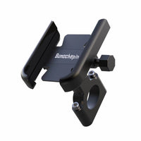 HKM-428307 CNC Aluminum Alloy Bicycle Phone Holder for 4-7 Inch Phones, 360-Degree Rotation, Fits 20-30mm Tubes