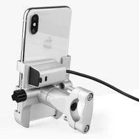 HKM-428307 CNC Aluminum Alloy Bicycle Phone Holder for 4-7 Inch Phones, 360-Degree Rotation, Fits 20-30mm Tubes