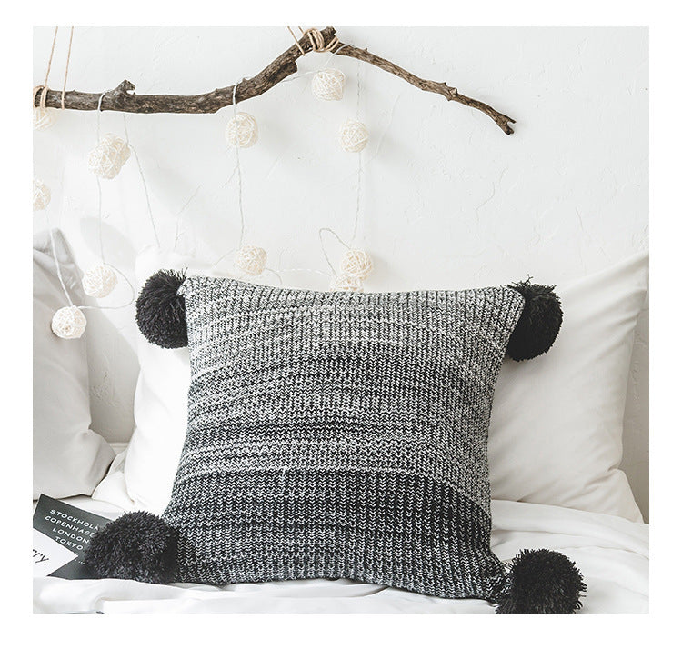 HKM-428307 Nordic Style Acrylic Pillowcase for Cushion Cover – 45x45cm in Pink and Black