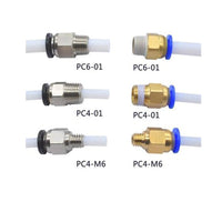 HKM-428435 PC4-M6/Pc6-01 Straight-Through Pneumatic Quick Connector for 3D Printers