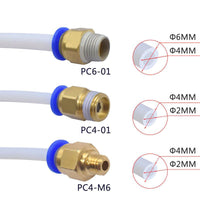 HKM-428435 PC4-M6/Pc6-01 Straight-Through Pneumatic Quick Connector for 3D Printers