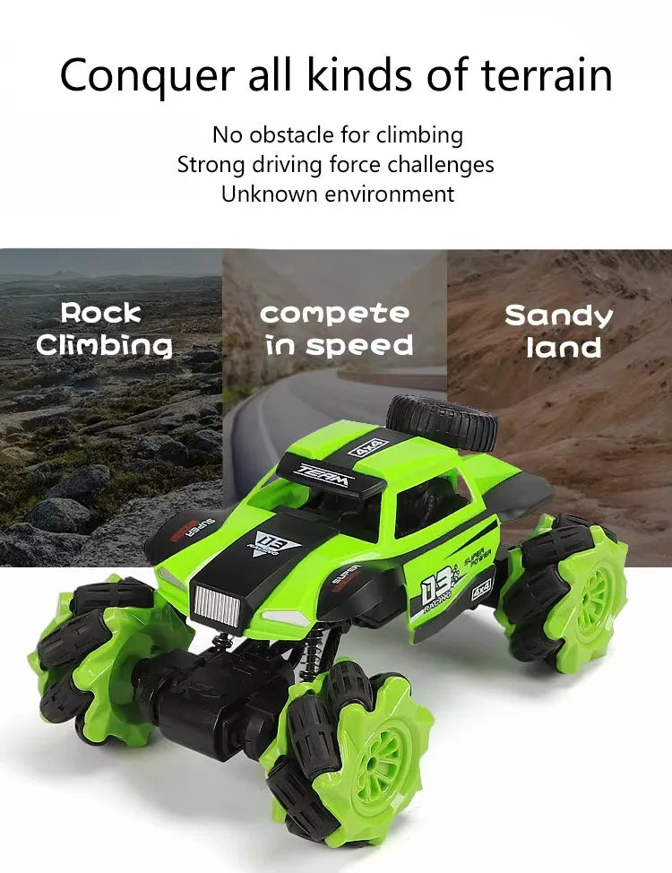 HKM-428499 Dual Control 4x4 Stunt Car, 360° Rotation, All-Terrain Remote Control Vehicle for Kids