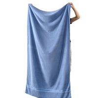 HKM-428499 Portable Solid Color Pure Cotton Towel - 70x140CM in Blue, Coffee, Yellow