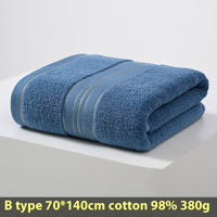HKM-428499 Portable Solid Color Pure Cotton Towel - 70x140CM in Blue, Coffee, Yellow