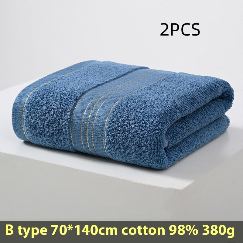 HKM-428499 Portable Solid Color Pure Cotton Towel - 70x140CM in Blue, Coffee, Yellow