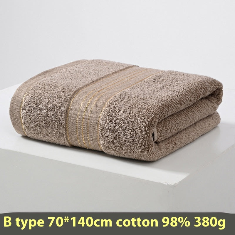 HKM-428499 Portable Solid Color Pure Cotton Towel - 70x140CM in Blue, Coffee, Yellow