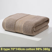 HKM-428499 Portable Solid Color Pure Cotton Towel - 70x140CM in Blue, Coffee, Yellow