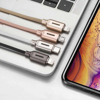 HKM-428627 Durable Fabric Weaving Fast Charging Cable with Type-C Interface - 1M Length