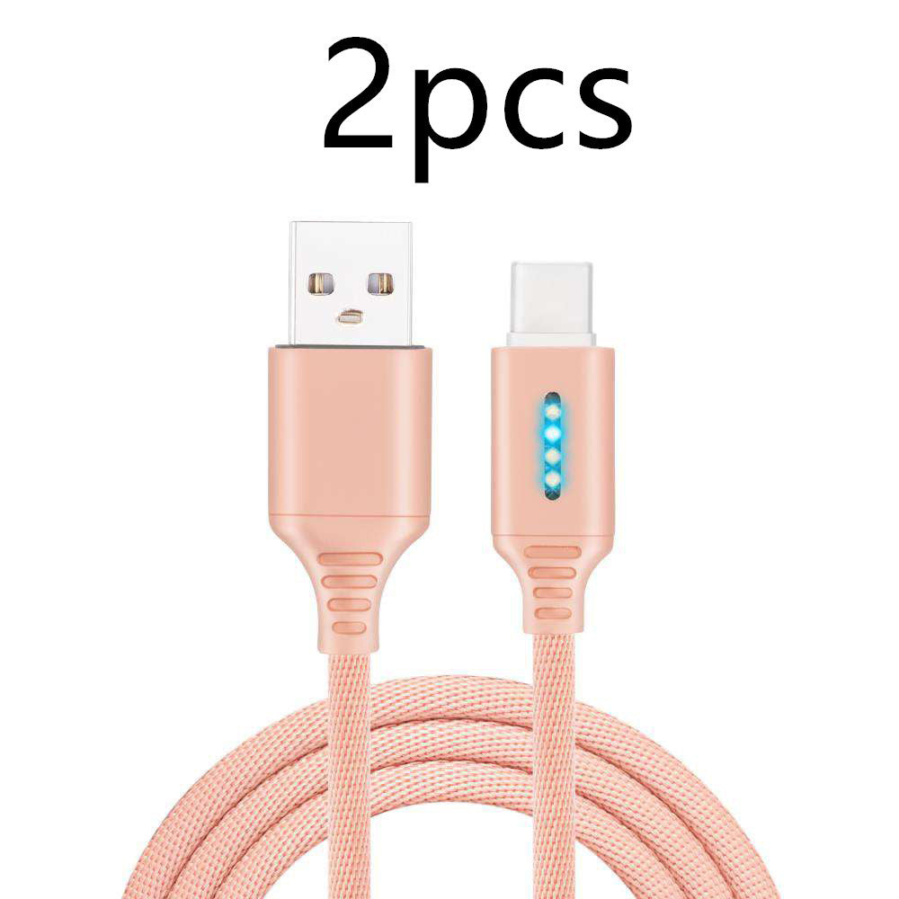 HKM-428627 Durable Fabric Weaving Fast Charging Cable with Type-C Interface - 1M Length