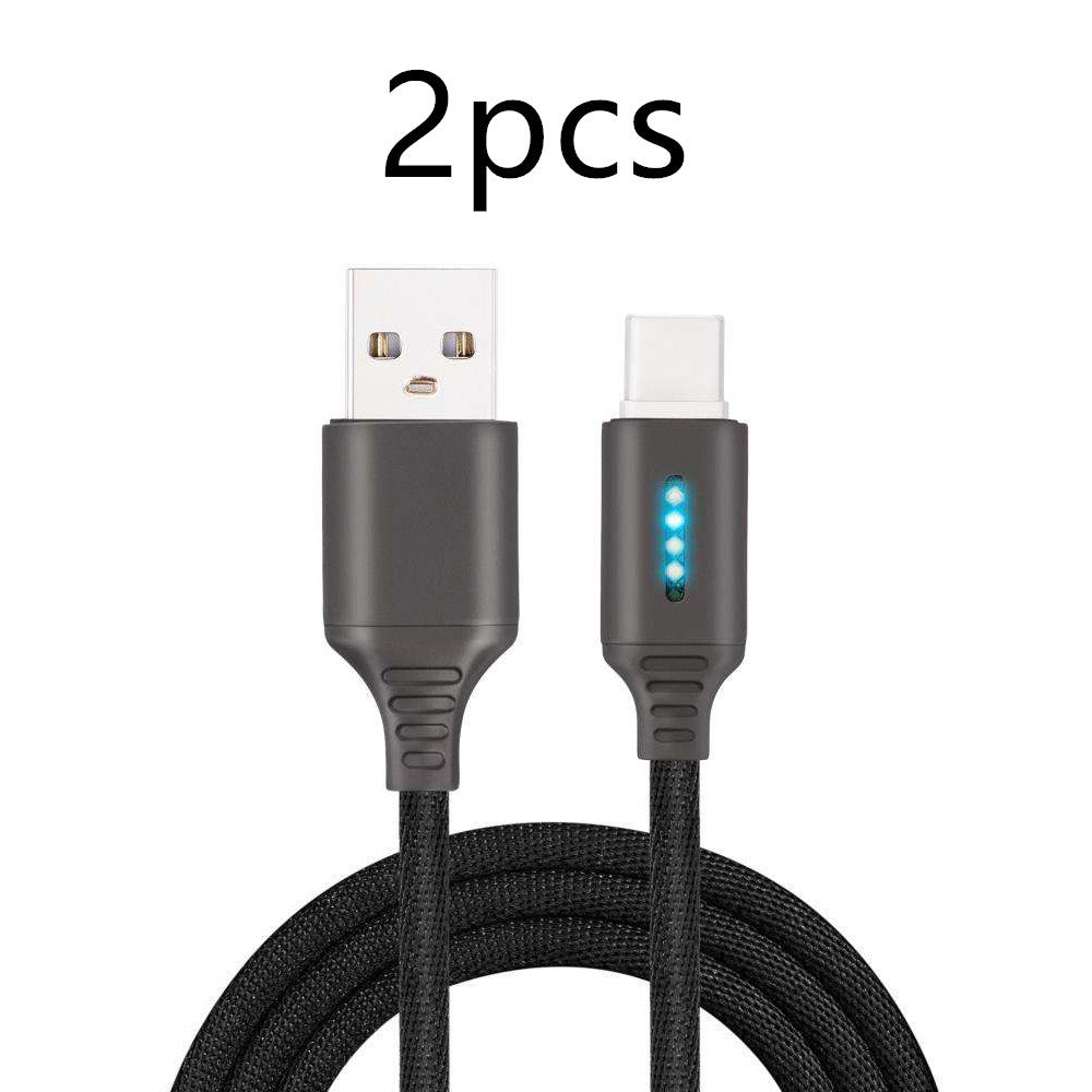 HKM-428627 Durable Fabric Weaving Fast Charging Cable with Type-C Interface - 1M Length