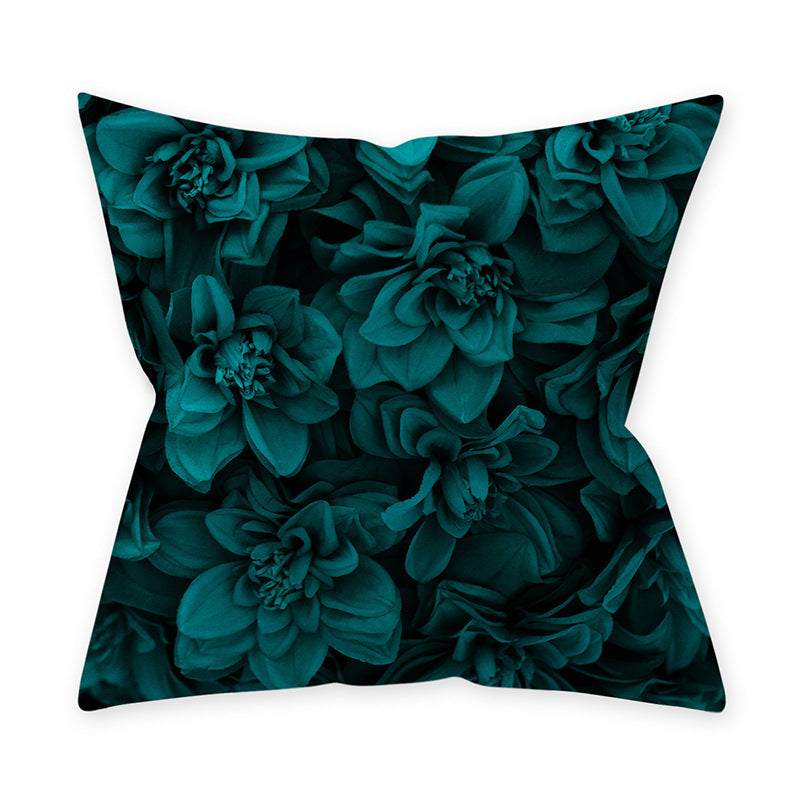HKM-428627 Teal Blue Green Hug Pillowcase in Peach Skin Material – Soft Decorative Cushion Cover
