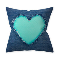 HKM-428627 Teal Blue Green Hug Pillowcase in Peach Skin Material – Soft Decorative Cushion Cover