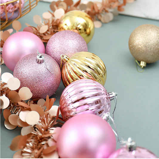 HKM-428691 34-Piece 4CM Plastic Christmas Ball Ornament Set in Assorted Colors