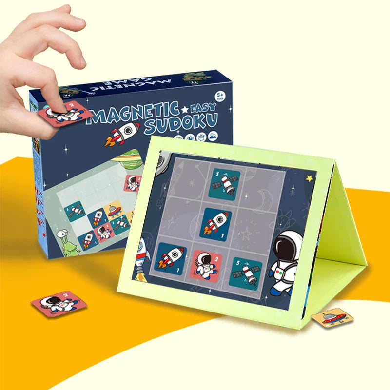 HKM-428819 Magnetic Cartoon Tangram Puzzle Game for Kids 2-7 Years - Educational Learning and Logic Sudoku Activity