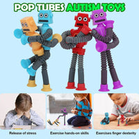 HKM-428883 Robotics Light Stretching Suction Cup Fidget Sensory Tubes for Kids and Adults
