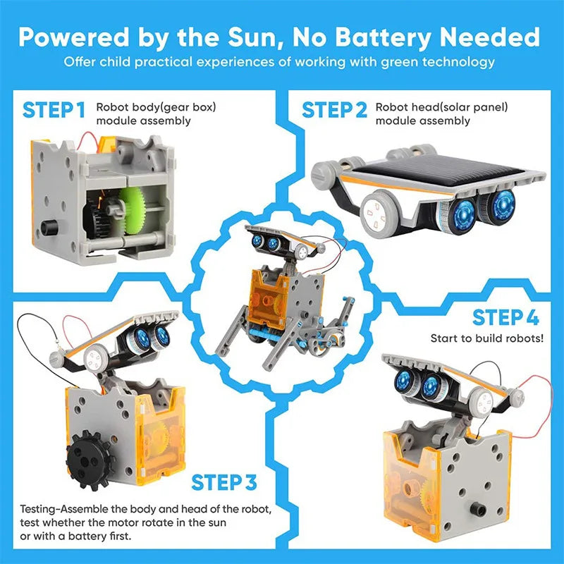KTX-429075 12 in 1 STEM Solar Robot Kit for Kids - DIY Science Building Toys