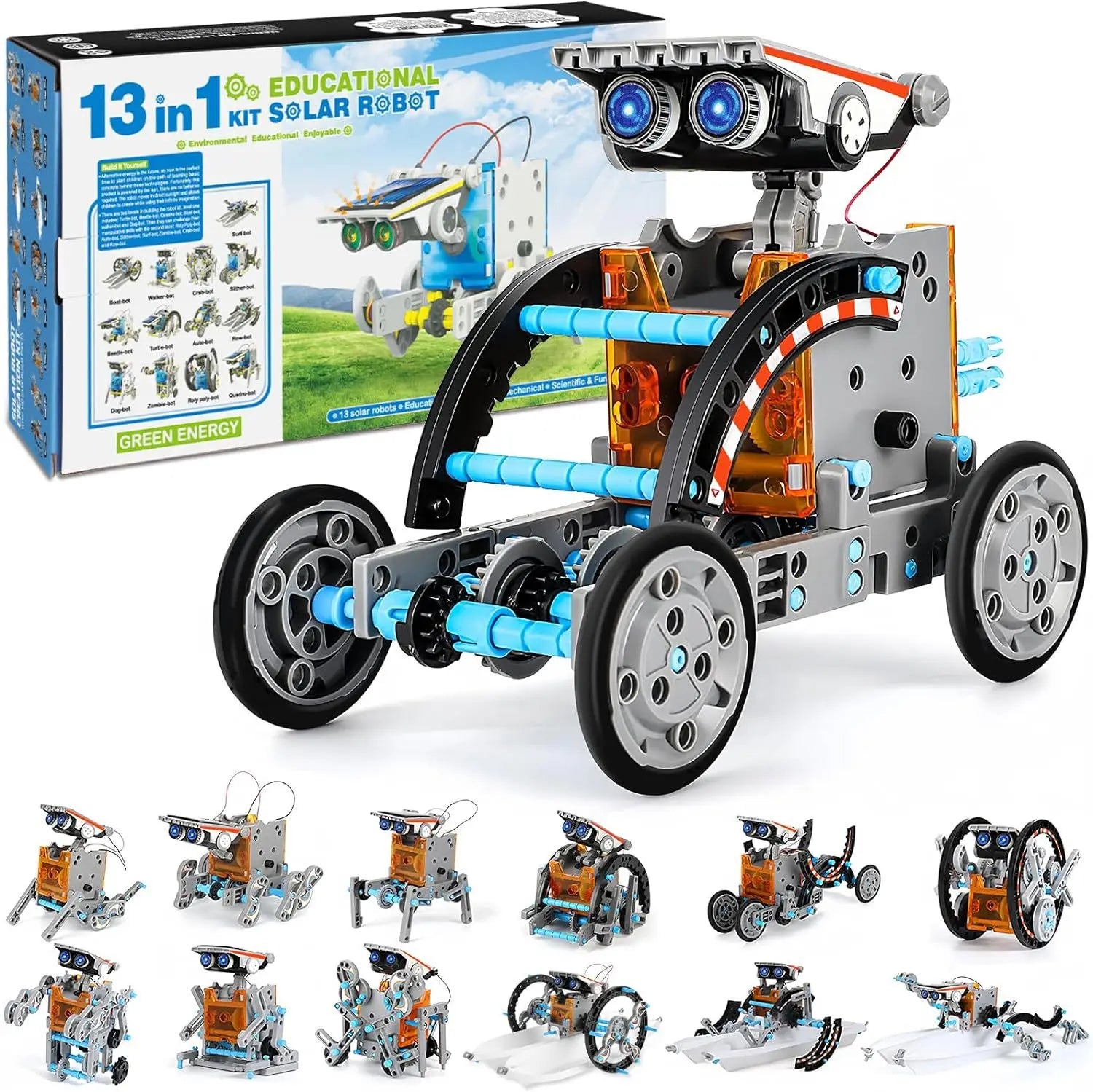 KTX-429075 12 in 1 STEM Solar Robot Kit for Kids - DIY Science Building Toys