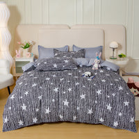 HKM-429075 Soft Washed Cotton Bed Sheet Quilt Cover Set in Various Sizes