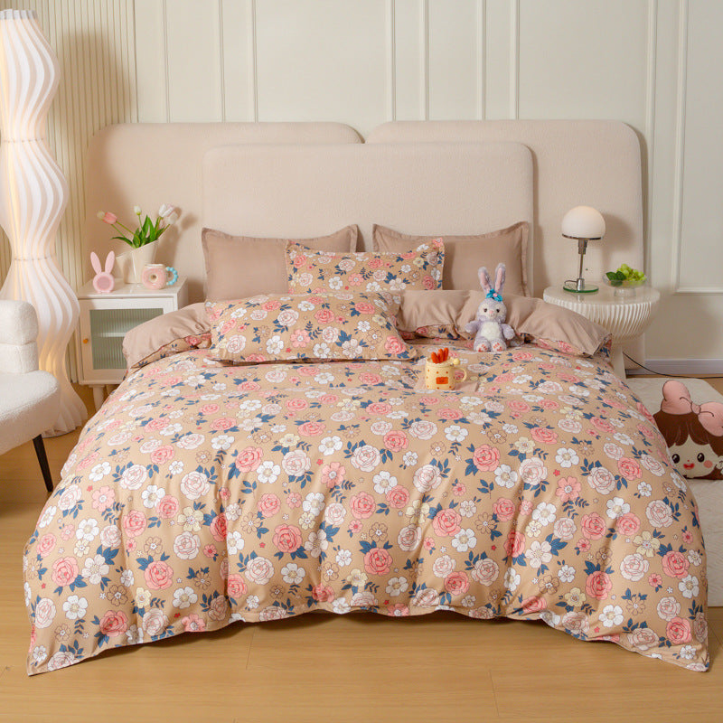 HKM-429075 Soft Washed Cotton Bed Sheet Quilt Cover Set in Various Sizes