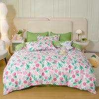 HKM-429075 Soft Washed Cotton Bed Sheet Quilt Cover Set in Various Sizes