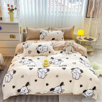 HKM-429075 Soft Washed Cotton Bed Sheet Quilt Cover Set in Various Sizes