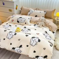 HKM-429075 Soft Washed Cotton Bed Sheet Quilt Cover Set in Various Sizes