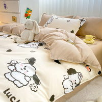 HKM-429075 Soft Washed Cotton Bed Sheet Quilt Cover Set in Various Sizes