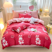 HKM-429075 Soft Washed Cotton Bed Sheet Quilt Cover Set in Various Sizes