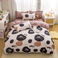 HKM-429075 Soft Washed Cotton Bed Sheet Quilt Cover Set in Various Sizes