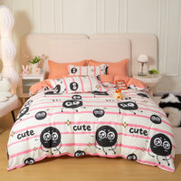 HKM-429075 Soft Washed Cotton Bed Sheet Quilt Cover Set in Various Sizes