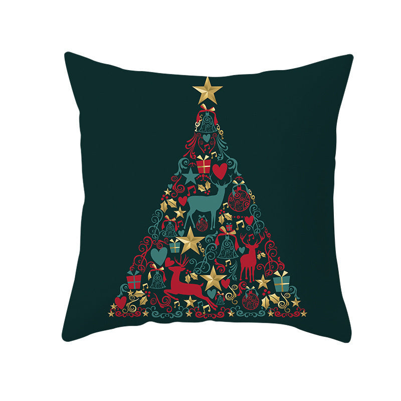 HKM-429139 Christmas Decorative Pillow Cover - Nordic Style Peach Fabric, 45 x 45 cm, Multiple Patterns Available