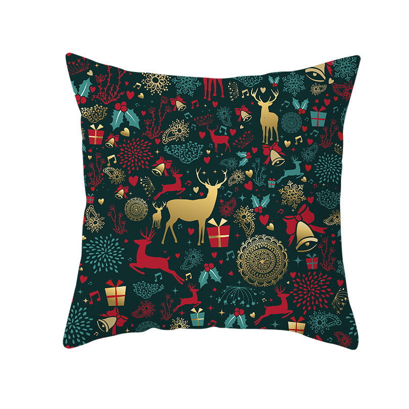 HKM-429139 Christmas Decorative Pillow Cover - Nordic Style Peach Fabric, 45 x 45 cm, Multiple Patterns Available