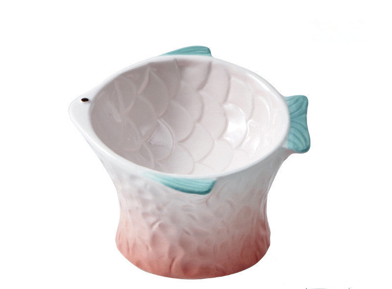 HKM-429267 Automatic Ceramic Cat Food Bowl for Cervical Spine Protection - 120ml Capacity
