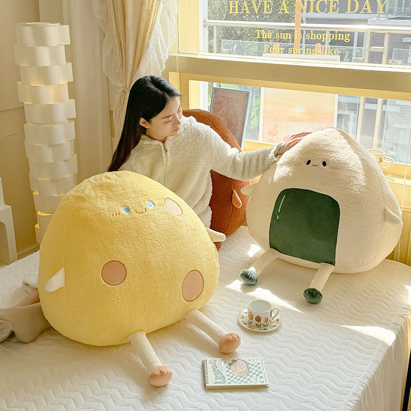 HKM-429523 Cartoon Rice and Vegetable Roll Pillow - Soft Embroidered Design, 40CM & 60CM Sizes