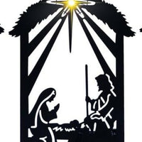 HKM-429523 Christmas Shadow Pile Outdoor Metal Silhouette Decor Set – 3 Pieces, Iron, 30x17CM
