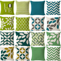 HKM-429779 Green Cotton Linen Pillow Cover for Sofa and Office Use, 45x45cm