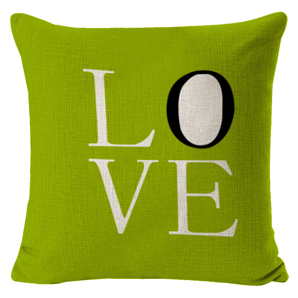HKM-429779 Green Cotton Linen Pillow Cover for Sofa and Office Use, 45x45cm