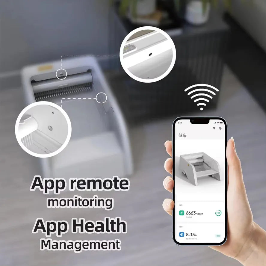 KTX-429843 Smart Self-Cleaning Cat Litter Box with APP Control and Included Poop Bags