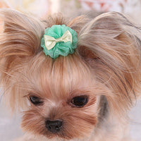 HKM-429907 Cute Organza Bubble Hairpin for Pets - Available in Pink, Green, Purple, and Blue