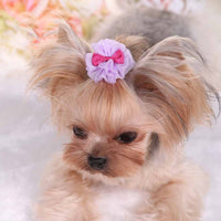 HKM-429907 Cute Organza Bubble Hairpin for Pets - Available in Pink, Green, Purple, and Blue