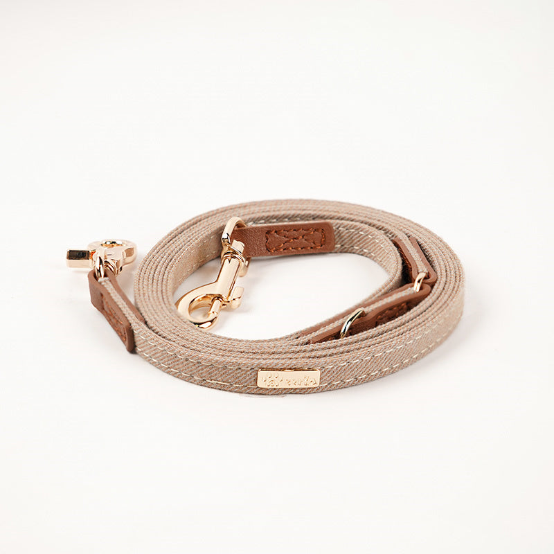 HKM-430099 Adjustable Anti-Lost Nameplate Dog Collar and Rope Set for Shiba Inu - Multiple Colors Available