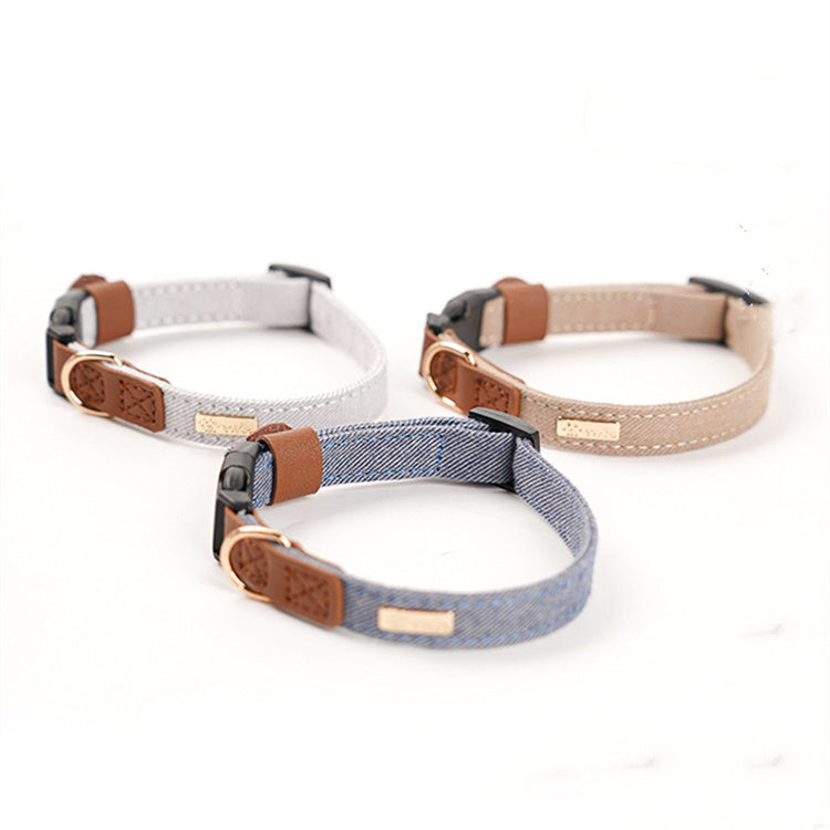 HKM-430099 Adjustable Anti-Lost Nameplate Dog Collar and Rope Set for Shiba Inu - Multiple Colors Available