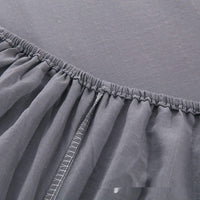 HKM-430227 Ground Gray Silver Cotton Fitted Sheet with Stripe Pattern - Modern Design in Multiple Sizes