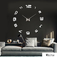 HKM-430227 Modern Oversized Acrylic Wall Clock for Living Room and Office - Decorative Mirror Design, 20 Inches