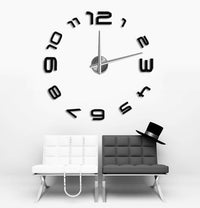 HKM-430227 Modern Oversized Acrylic Wall Clock for Living Room and Office - Decorative Mirror Design, 20 Inches