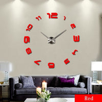 HKM-430227 Modern Oversized Acrylic Wall Clock for Living Room and Office - Decorative Mirror Design, 20 Inches