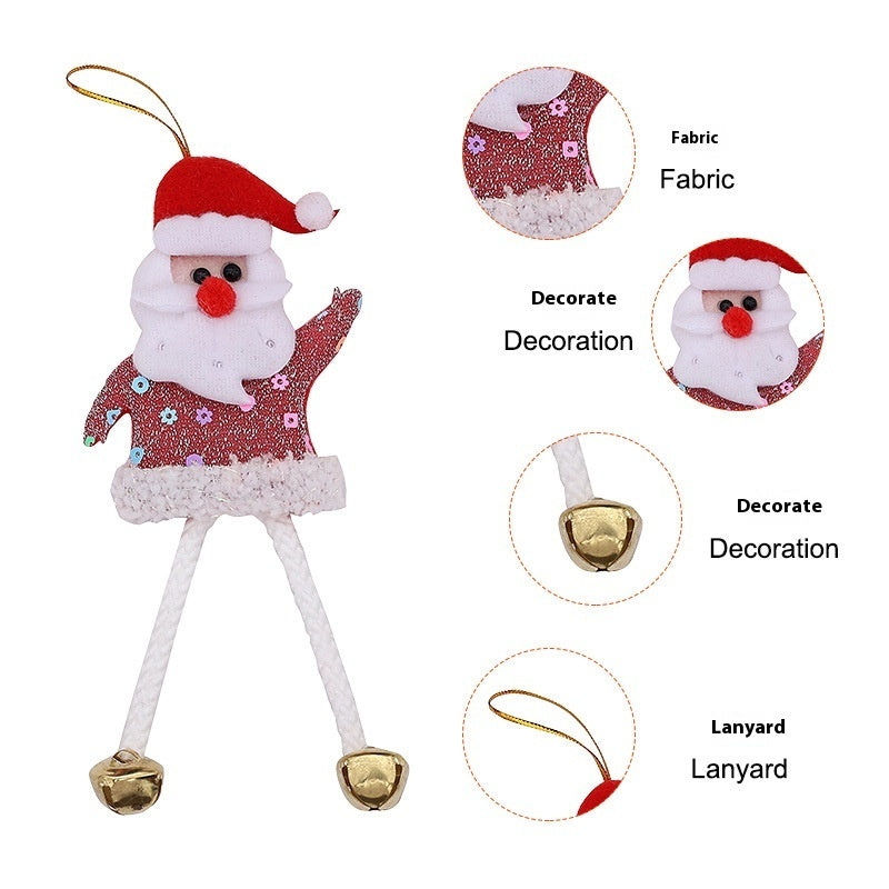 HKM-430355 Christmas Decorative Small Pendant Set - Old Man, Snowman, Elk, Bear - Modern Holiday Accents