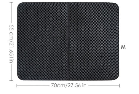 HKM-430419 Waterproof Cat Litter Mat with Nonslip EVA Base, Litter Trapper for Easy Cleaning, Available in Small, Medium, and Large Sizes