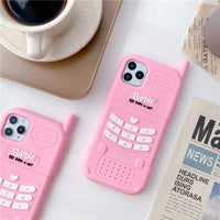 HKM-430483 Cute Heart Telephone Silicone Case for iPhone 11, 11 Pro Max, 12, and More
