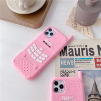 HKM-430483 Cute Heart Telephone Silicone Case for iPhone 11, 11 Pro Max, 12, and More